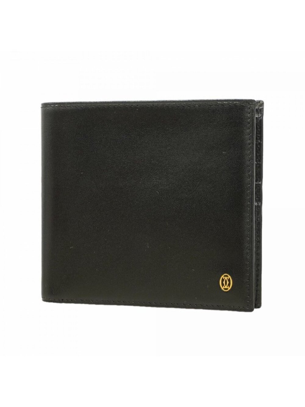 Cartier Wallet Must Leather Black Gold
